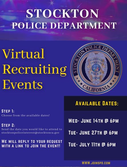 Stockton PD Virtual Recruiting Events